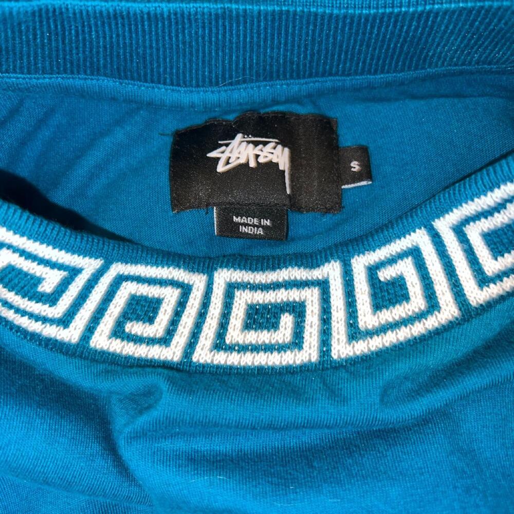 Stüssy Men's Teal long-sleeve shirt - Size Small